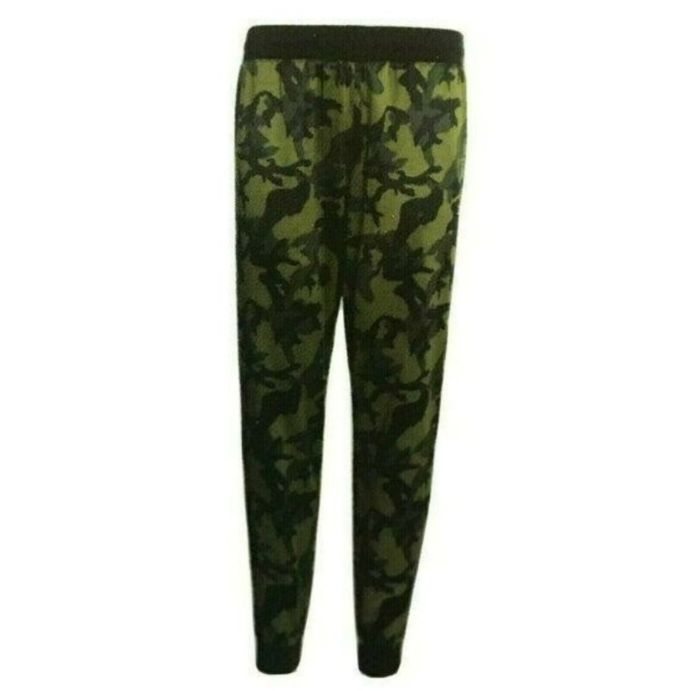 Reebok Mens Fleece Joggers Pants XL Slim Green Camo